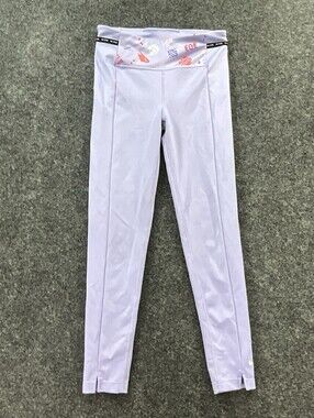 Nike Dri-FIT Girls Purple Athletic Leggings Size M Graphic Waist Training Pants